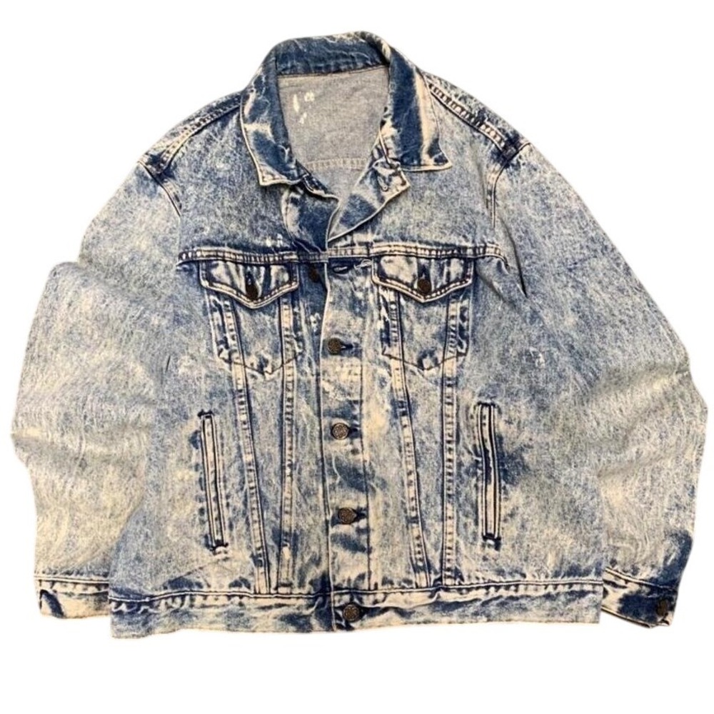 Vintage Acid Wash Denim Trucker Jacket